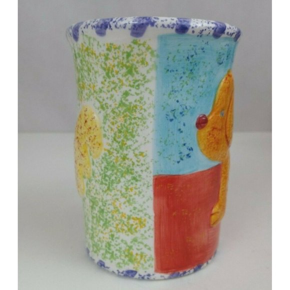 Vintage 2000 Lotus 3D Farm Animals Coffee Cup Mup Puppy Chicken - Picture 2 of 6